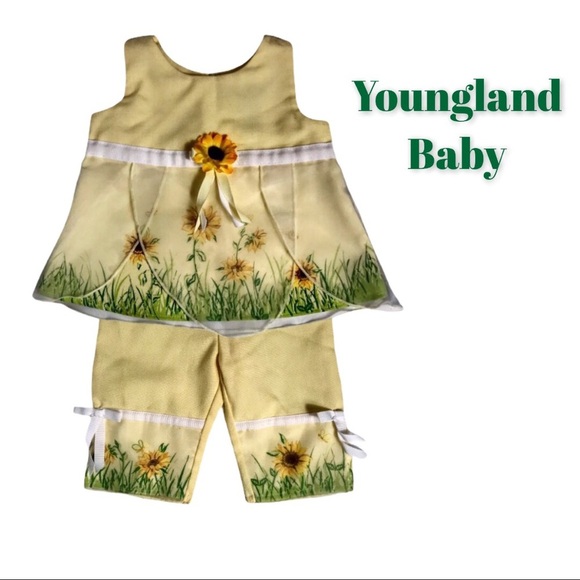 Youngland Baby 2 Piece Pants Outfit - Sunflower - Picture 1 of 16